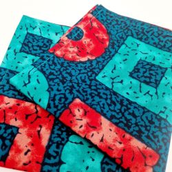 blue teal and red pink pocket square