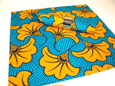 African Print Table Runner and Napkins Set - Teal