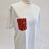 Unisex Applique Pocket T-shirt - Black or White - Image 4