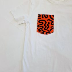 Kids Applique Pocket T-shirt - Black or White