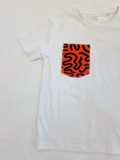 Kids Applique Pocket T-shirt - Black or White