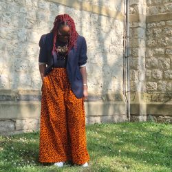 African Print Palazzo Style Trousers - Orange or Green