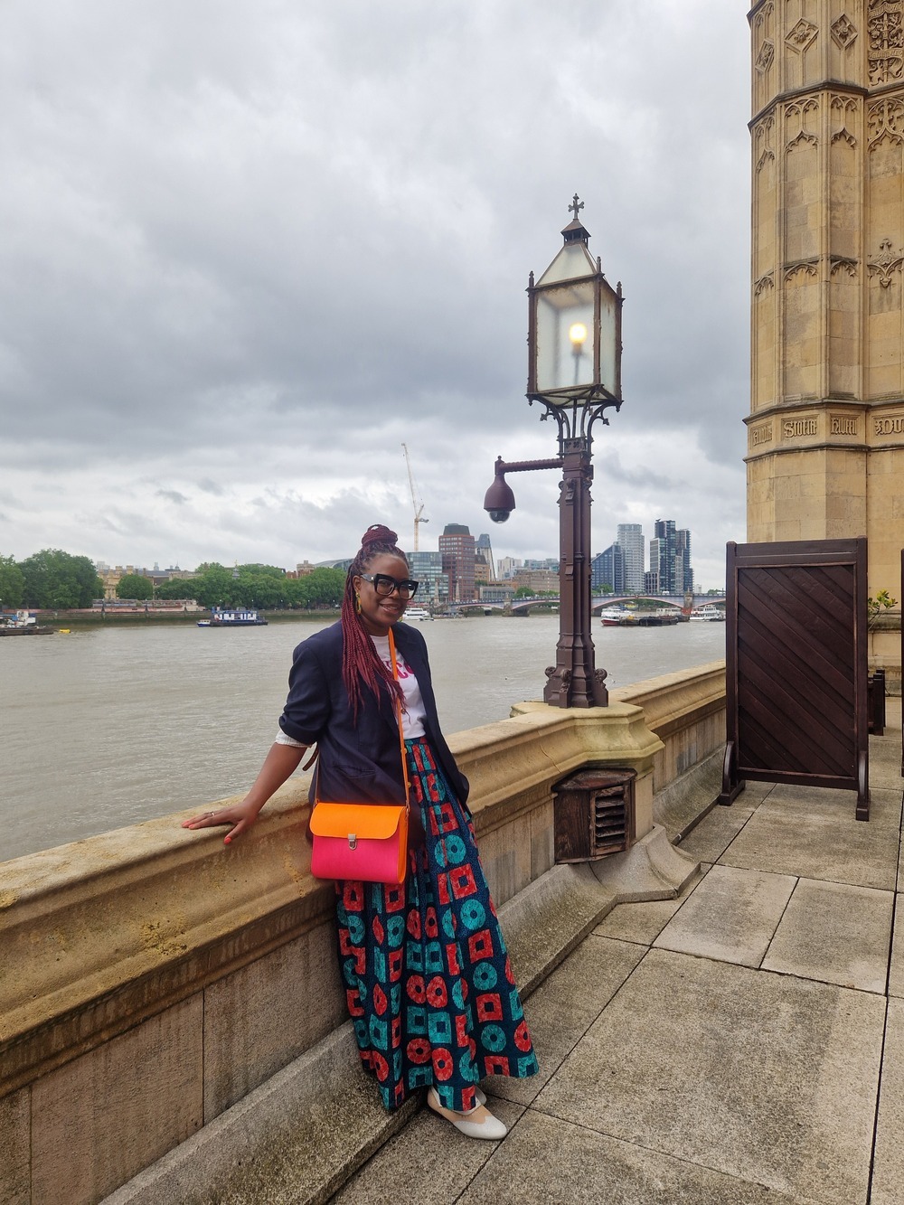 Full Length Flat Waistband Skirt - Teal Block - Image 4