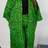 African Print Palazzo Style Trousers - Orange or Green - Image 4