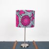 pink floral lampshade with grey background