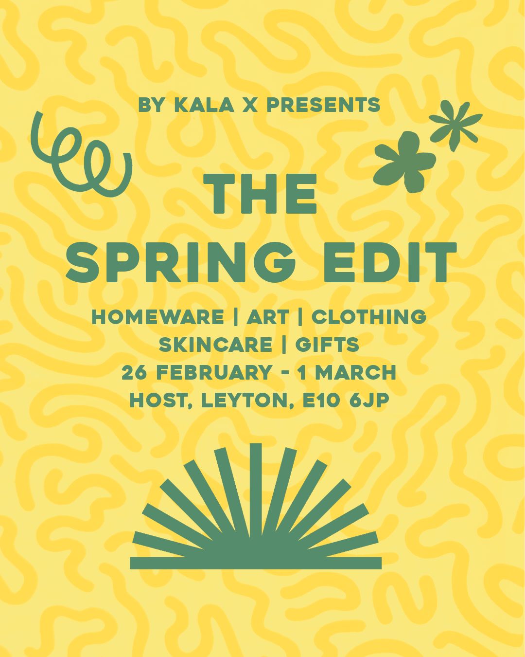 poster detailing the By Kala X Spring Edit shopping event